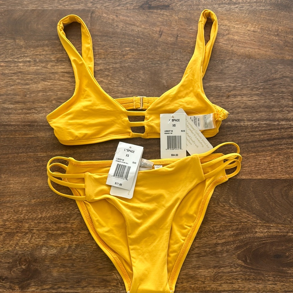 L*Space Yellow Strappy Bikini Set- NWT